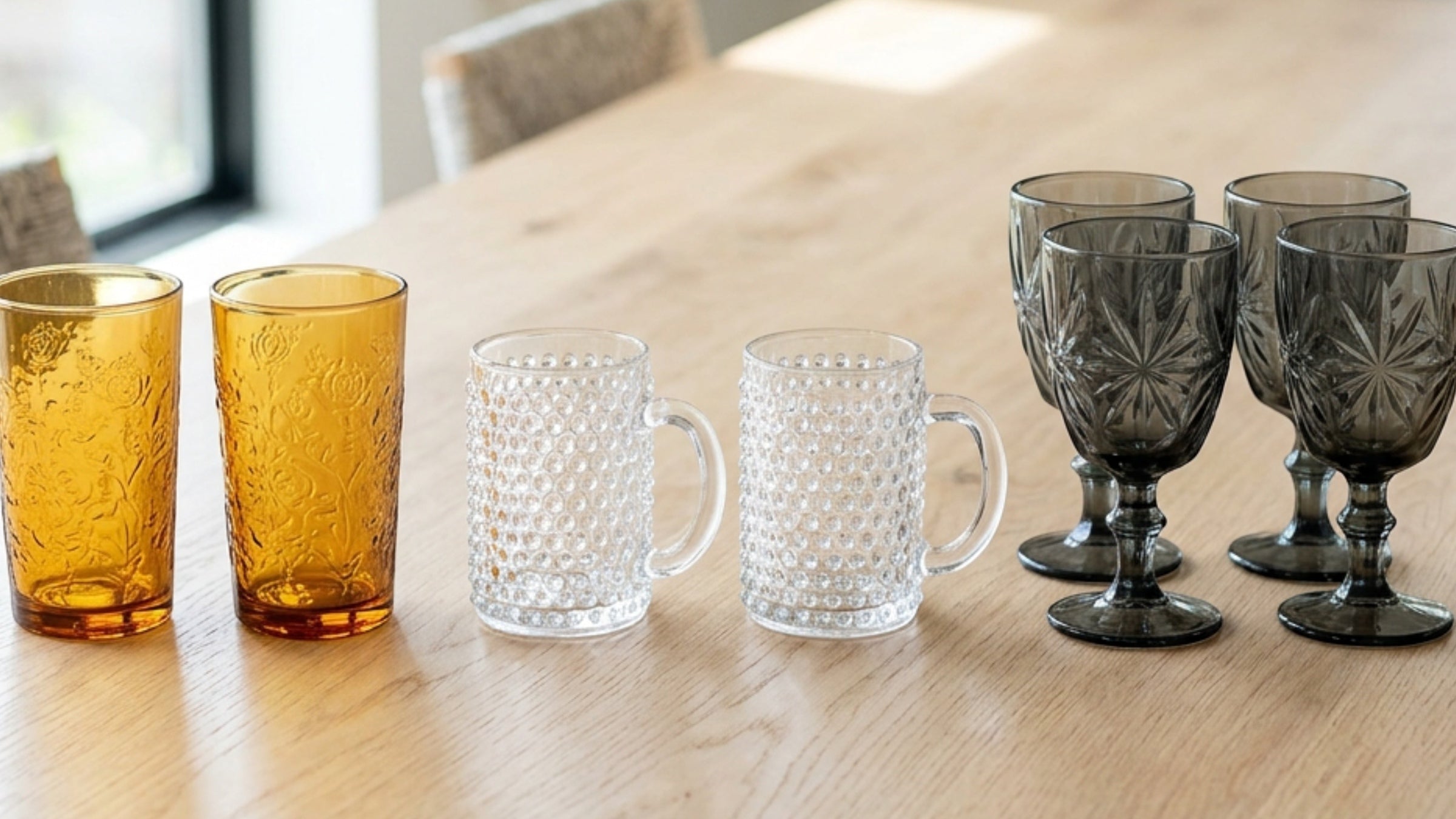 Zuira Vintage Embossed Glass Cups